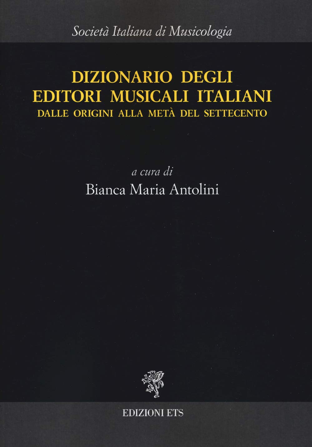 Cover of an Italian dictionary of early music printing Dizionario