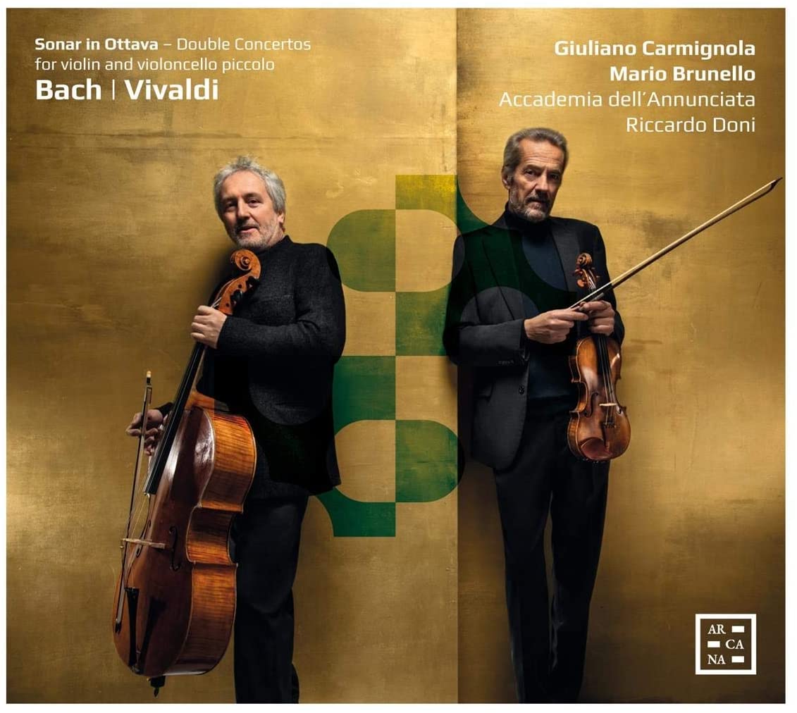 Carmignola and Bruenllo play Bach and Vivaldi an octave apart CD cover