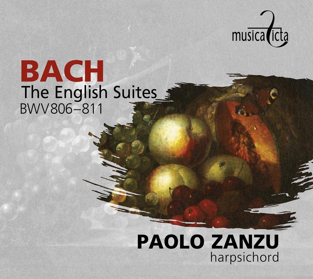 CD cover of Paolo Zanzu playing Bach's English Suites on harpsichord