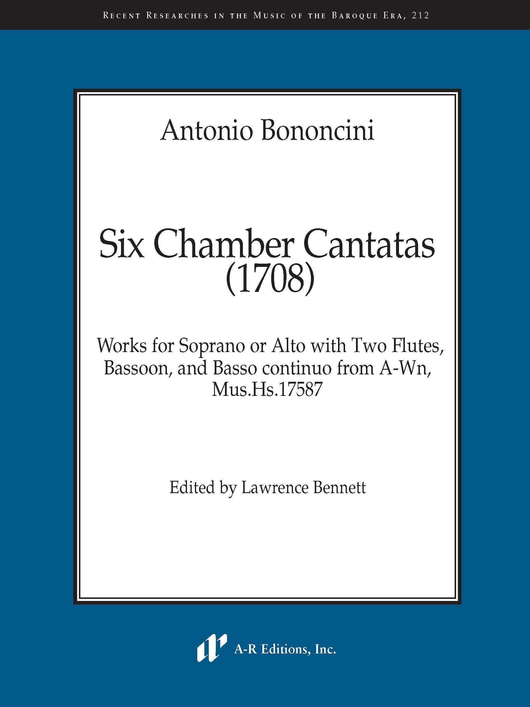 Antonio Bononcini Six Chamber Cantatas (1708) RRMBE 212