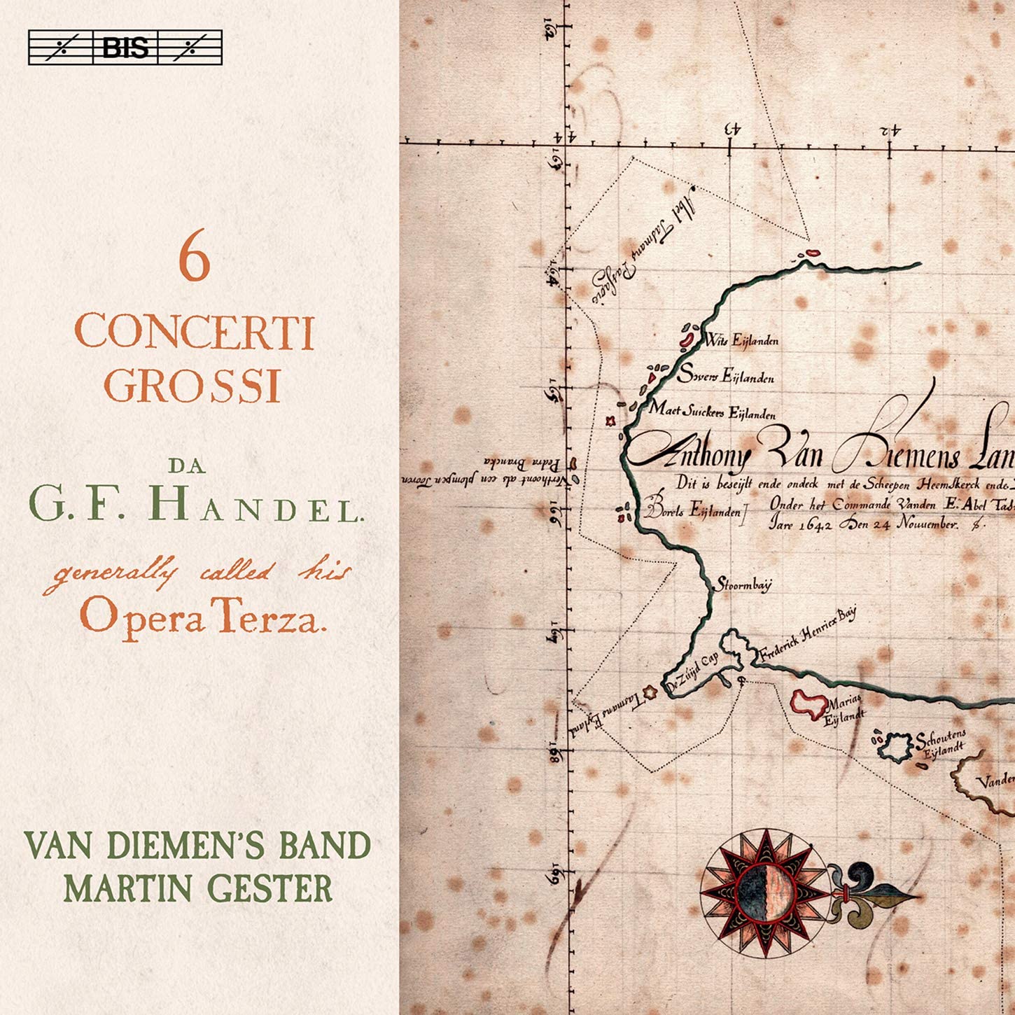 CD cover Handel op 3 Van Diemen's Band Martin Gester