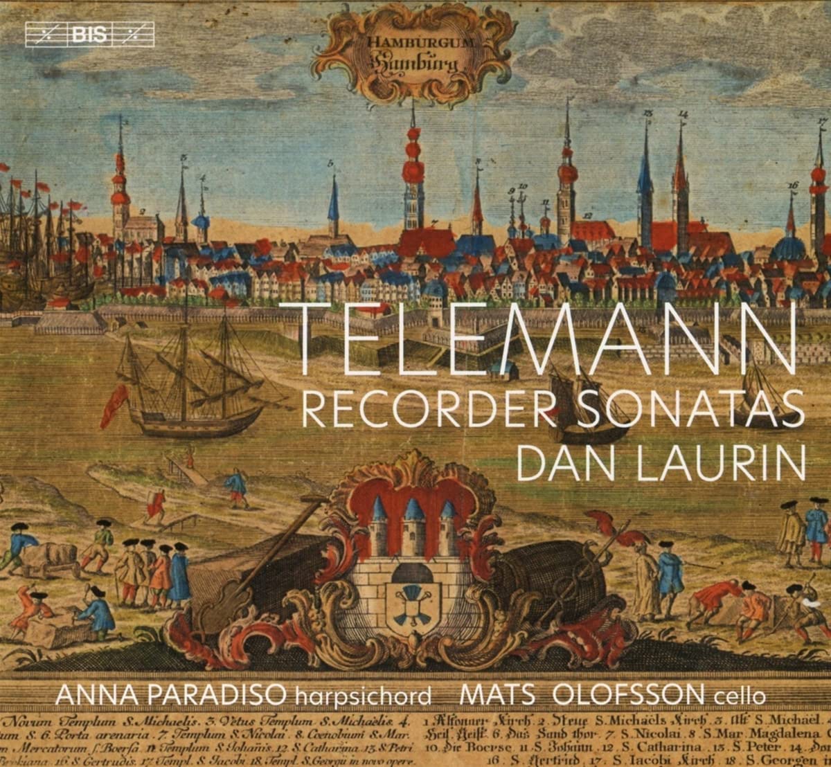 CD cover Dan Laurin Telemann Recorder Sonatas
